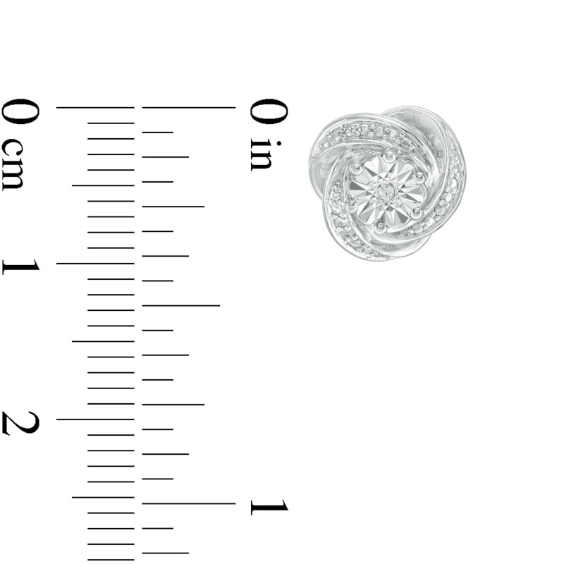 Main Image 2 of Diamond Accent Love Knot Stud Earrings in Sterling Silver