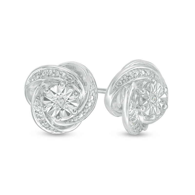 Presleigh Love Knot Stud Earrings in Bright Silver