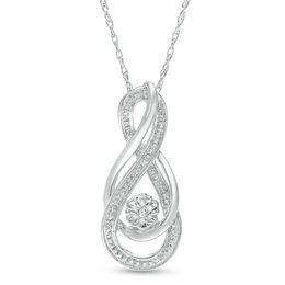 Diamond Accent Intertwining Infinity Pendant in Sterling Silver