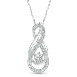 Diamond Accent Intertwining Infinity Pendant in Sterling Silver