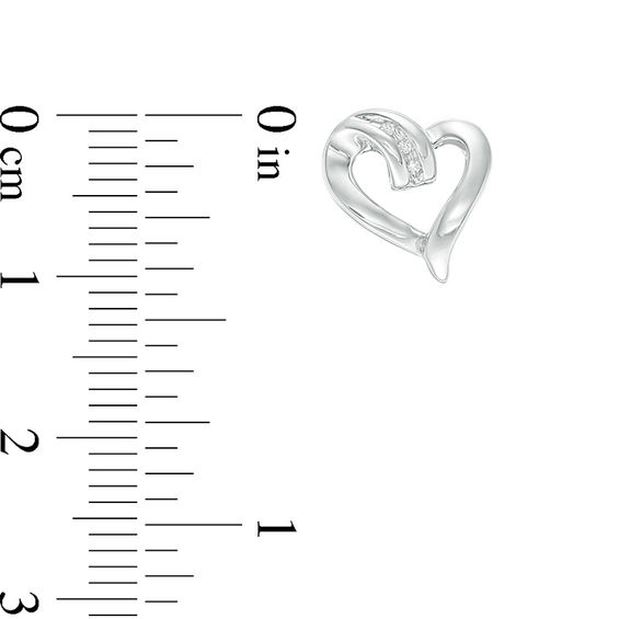 Diamond Accent Heart Stud Earrings in Sterling Silver Diamond Accent Heart Stud Earrings in Sterling Silver