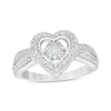Thumbnail Image 1 of Composite Diamond Accent Heart Frame Ring in Sterling Silver