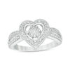 Thumbnail Image 0 of Composite Diamond Accent Heart Frame Ring in Sterling Silver