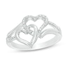 Thumbnail Image 1 of Diamond Accent Interlocking Double Hearts Ring in Sterling Silver