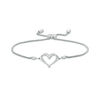 Thumbnail Image 0 of The Kindred Heart from Vera Wang Love Collection 1/10 CT. T.W. Diamond Bolo Bracelet in Sterling Silver - 9.5"