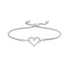 Thumbnail Image 1 of The Kindred Heart from Vera Wang Love Collection 1/10 CT. T.W. Diamond Bolo Bracelet in Sterling Silver - 9.5"