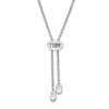 Thumbnail Image 1 of The Kindred Heart from Vera Wang Love Collection 1/10 CT. T.W. Diamond Bolo Bracelet in Sterling Silver - 9.5"