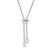 Thumbnail Image 2 of The Kindred Heart from Vera Wang Love Collection 1/10 CT. T.W. Diamond Bolo Bracelet in Sterling Silver - 9.5"