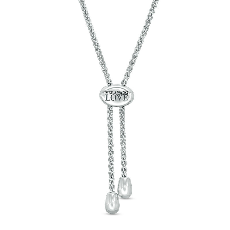 The Kindred Heart from Vera Wang Love Collection 1/10 CT. T.W. Diamond Bolo Bracelet in Sterling Silver - 9.5"