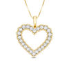 Thumbnail Image 1 of 1/2 CT. T.W. Diamond Scallop Edge Heart Pendant in 10K Gold