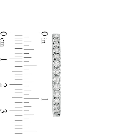 1 CT. T.W. Diamond Hoop Earrings in 10K White Gold 1 CT. T.W. Diamond Hoop Earrings in 10K White Gold