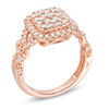 Thumbnail Image 2 of 1 CT. T.W. Composite Diamond Cushion Frame Braid Shank Ring in 10K Rose Gold
