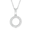 Thumbnail Image 0 of 1/10 CT. T.W. Baguette Diamond Circle Outline Pendant in 10K White Gold