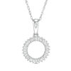 Thumbnail Image 1 of 1/10 CT. T.W. Baguette Diamond Circle Outline Pendant in 10K White Gold