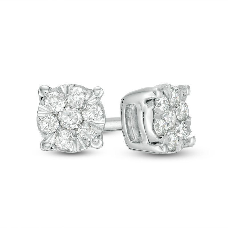 1 8 Ct T W Composite Diamond Stud Earrings In 10k White Gold