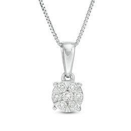 1/4 CT. T.W. Diamond Frame Pendant in 10K White Gold