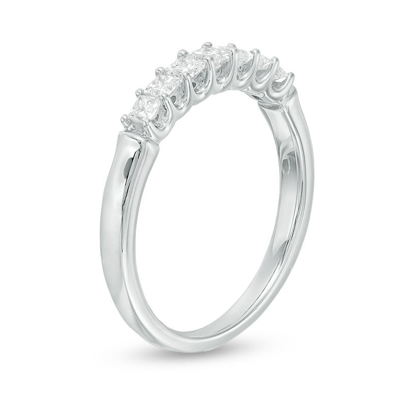 Main Image 2 of 1/2 CT. T.W. Princess-Cut Diamond Seven Stone Anniversary Band in 14K White Gold
