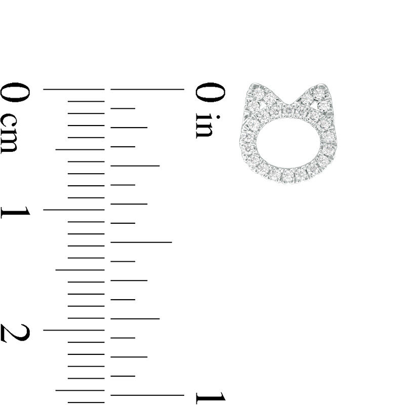 1/5 CT. T.W. Diamond Cat Stud Earrings in Sterling Silver