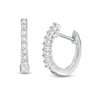 Thumbnail Image 1 of 1/6 CT. T.W. Diamond Hoop Earrings in 10K White Gold