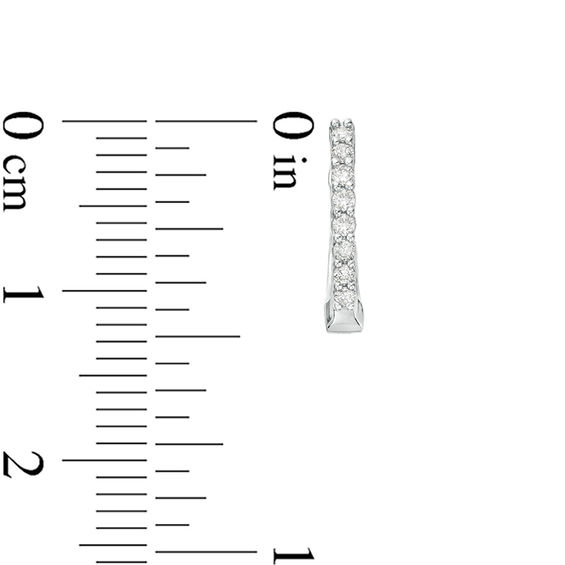 1/6 CT. T.W. Diamond Hoop Earrings in 10K White Gold 1/6 CT. T.W. Diamond Hoop Earrings in 10K White Gold