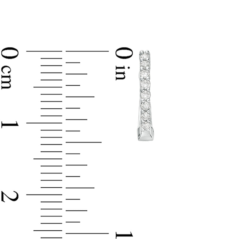 Main Image 2 of 1/6 CT. T.W. Diamond Hoop Earrings in 10K White Gold