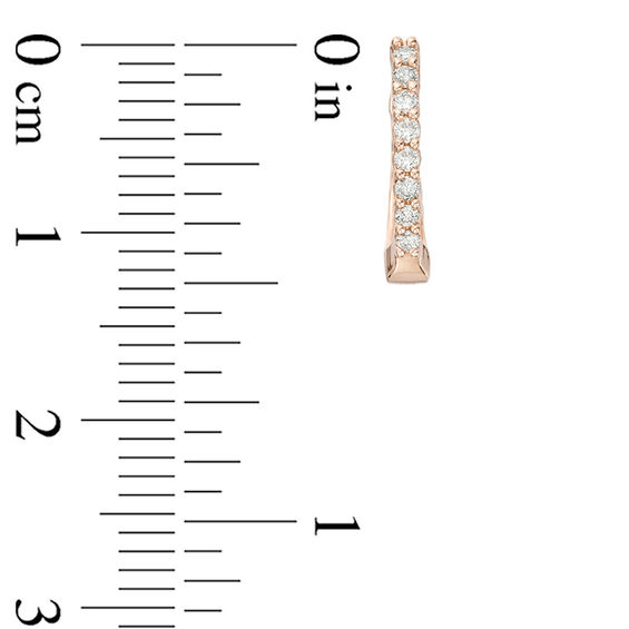 1/6 CT. T.W. Diamond Hoop Earrings in 10K Rose Gold 1/6 CT. T.W. Diamond Hoop Earrings in 10K Rose Gold