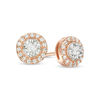 1/4 CT. T.W. Diamond Frame Stud Earrings in 10K Rose Gold