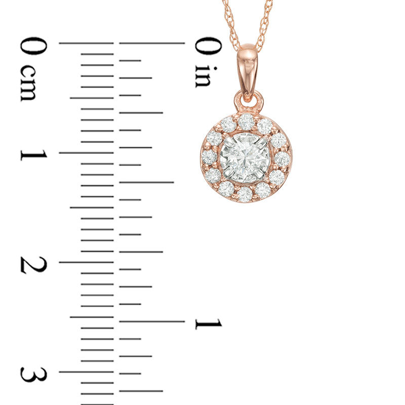 Main Image 2 of 1/4 CT. T.W. Diamond Frame Pendant in 10K Rose Gold