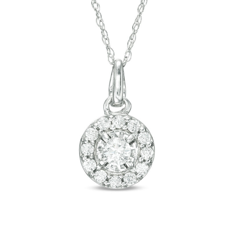1/4 CT. T.W. Diamond Frame Pendant in 10K White Gold | Zales Outlet