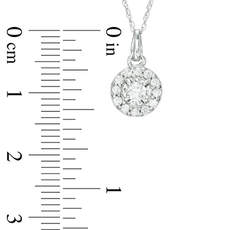 Main Image 2 of 1/4 CT. T.W. Diamond Frame Pendant in 10K White Gold