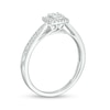 Thumbnail Image 1 of 1/5 CT. T.W. Princess Multi-Diamond Frame Pinched Shank Vintage-Style Promise Ring in 10K White Gold