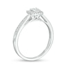 Thumbnail Image 2 of 1/5 CT. T.W. Princess Multi-Diamond Frame Pinched Shank Vintage-Style Promise Ring in 10K White Gold