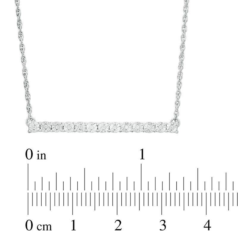 Main Image 2 of 1/20 CT. T.W. Diamond Bar Necklace in Sterling Silver