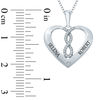 Thumbnail Image 2 of 1/20 CT. T.W. Diamond Infinity Heart Pendant in Sterling Silver (2 Names)