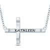 Thumbnail Image 1 of Diamond Accent Sideways Cross Necklace in Sterling Silver (1 Name)