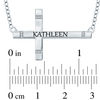 Thumbnail Image 2 of Diamond Accent Sideways Cross Necklace in Sterling Silver (1 Name)