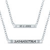 Thumbnail Image 0 of Diamond Accent Double Strand Bar Necklace in Sterling Silver (1 Name and Date)