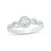 Thumbnail Image 1 of 1/8 CT. T.W. Diamond Frame Twist Promise Ring in Sterling Silver