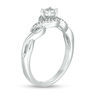 Thumbnail Image 1 of 1/8 CT. T.W. Diamond Frame Twist Promise Ring in Sterling Silver