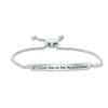 Thumbnail Image 1 of "I Love You To The Moon & Back" and Crescent Moon Bar Bolo Bracelet in Sterling Silver - 9.5"