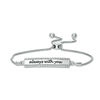 Thumbnail Image 1 of 1/15 CT. T.W. Diamond "Always with you" Bar Bolo Bracelet in Sterling Silver - 9.5"