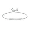 Thumbnail Image 0 of 1/4 CT. T.W. Diamond Multi-Row Bar Bolo Bracelet in Sterling Silver - 9.5"