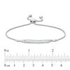 Thumbnail Image 2 of 1/4 CT. T.W. Diamond Multi-Row Bar Bolo Bracelet in Sterling Silver - 9.5"