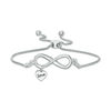 Thumbnail Image 2 of Diamond Accent Infinity and Heart Charm Bolo Bracelet in Sterling Silver - 9.5"