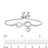 Thumbnail Image 3 of Diamond Accent Infinity and Heart Charm Bolo Bracelet in Sterling Silver - 9.5"