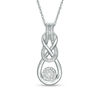 Thumbnail Image 0 of 1/10 CT. T.W. Diamond Frame Infinity Knot Pendant in Sterling Silver