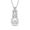 Thumbnail Image 1 of 1/10 CT. T.W. Diamond Frame Infinity Knot Pendant in Sterling Silver