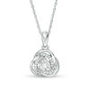 Thumbnail Image 0 of 1/10 CT. T.W. Diamond Love Knot Pendant in Sterling Silver
