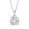 Thumbnail Image 1 of 1/10 CT. T.W. Diamond Love Knot Pendant in Sterling Silver