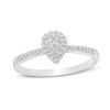Thumbnail Image 0 of 1/6 CT. T.W. Composite Diamond Pear-Shaped Frame Promise Ring in 10K White Gold